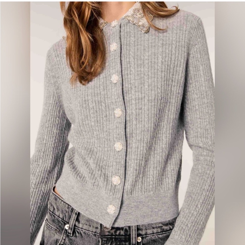 Maje Removable Collar Cardigan